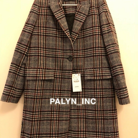❤️ZARA CHECKED PLAID MASCULINE COAT - Picture 1 of 8